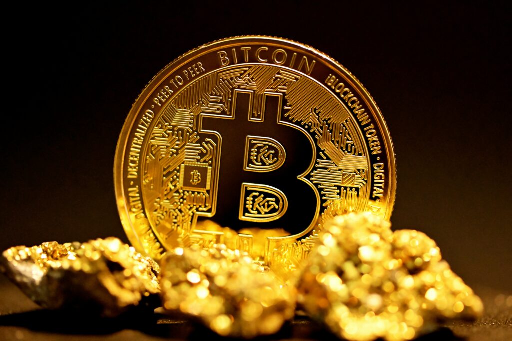 imagem de moeda de bitcoin representando criptomoedas em geral